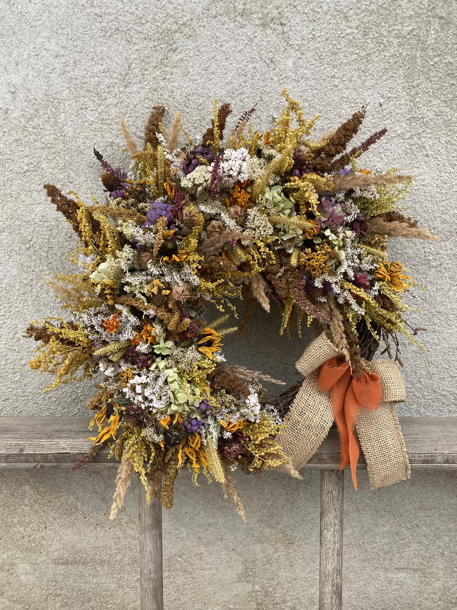 Věnec ze sušených květin